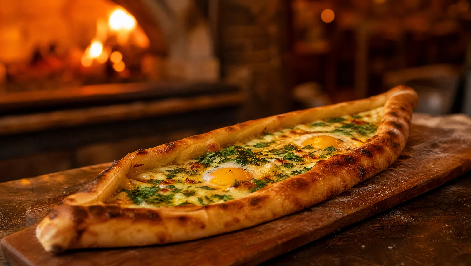 Les pides turques, la pizza en forme de barque cuite au four à bois